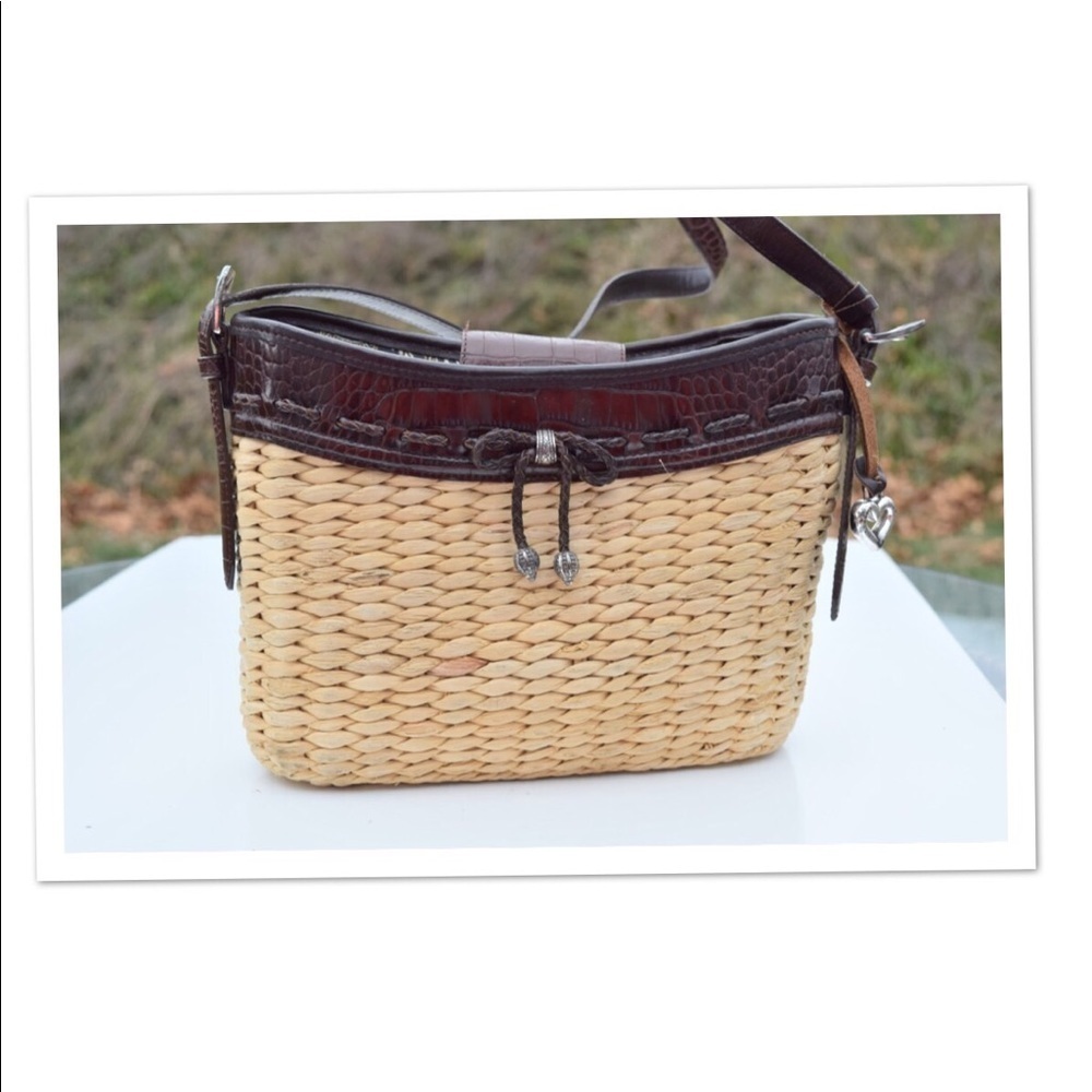 Brighton woven basket & leather bag - Picture 3 of 8
